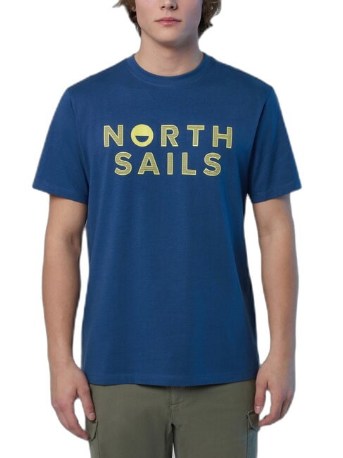NORTH SAILS LINE PRINT Bawełniana koszulka z nadrukiem maxi ciemny denim - Koszulki męskie
