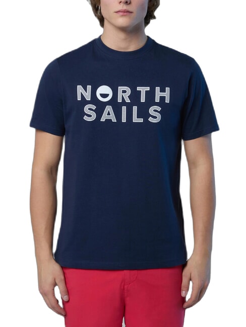 NORTH SAILS LINE PRINT Bawełniana koszulka z nadrukiem maxi granatowy - Koszulki męskie