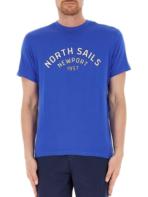 NORTH SAILS NEWPORT Koszulka bawełniana z logo łuku surfować w kolorze niebieskim - Koszulki męskie