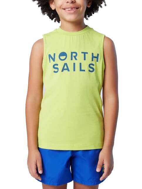 NORTH SAILS PRINTED KIDS Sweter bawełniany z wycięciem na rękę wapno kwaśne - Koszulka dziecięca