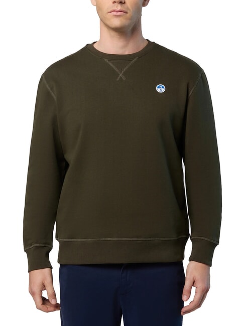 NORTH SAILS ROUND LOGO Bluza bawełniana z okrągłym dekoltem leśna zieleń - Bluzy męskie