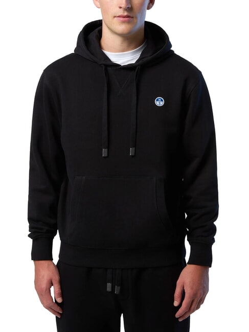 NORTH SAILS ROUND LOGO Bluza z kapturem bawełniana czarny - Bluzy męskie