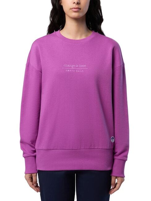 NORTH SAILS BASIC Bluza bawełniana z okrągłym dekoltem fiołkoworóżowy - Bluzy damskie