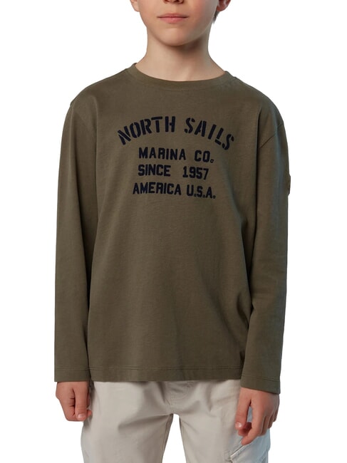 NORTH SAILS GRAPHIC KIDS Koszula bawełniana z długim rękawem liście herbaty - Koszulka dziecięca