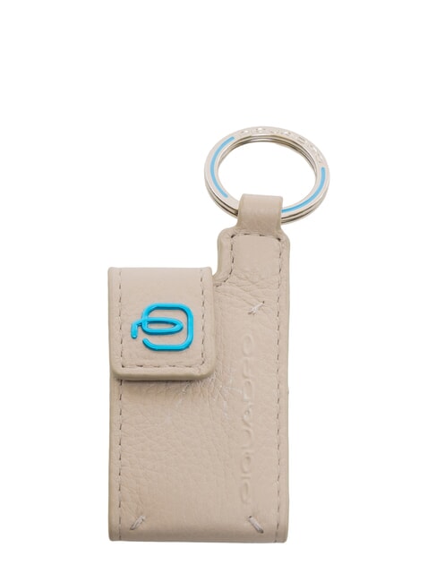 PIQUADRO BLUE SQUARE Skórzany brelok/etui na adres  piasek - Brelok