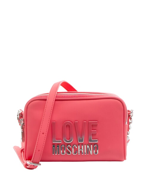 LOVE MOSCHINO BIG LETTERING Mała torba na ramię fuksja - Torby damskie