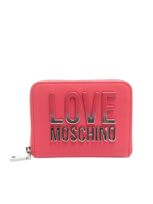 LOVE MOSCHINO ZIP AROUND Portfel fuksja - Portfele damskie