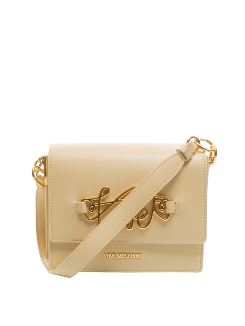 LOVE MOSCHINO CURSIVE LOGO Torba na ramię z paskiem na ramię beżowy - Torby damskie