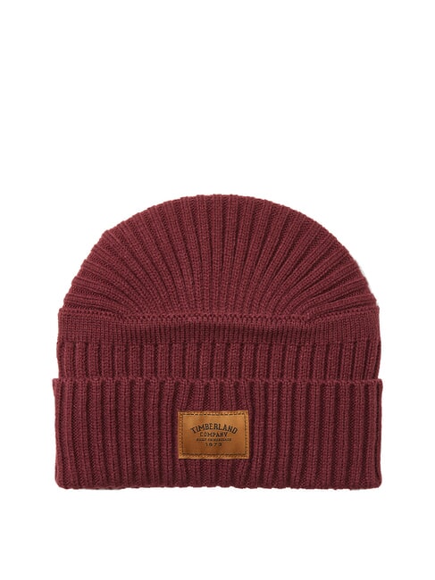 TIMBERLAND RIBBED Kapelusz z mankietem porto z brunatnym winem - Włosy