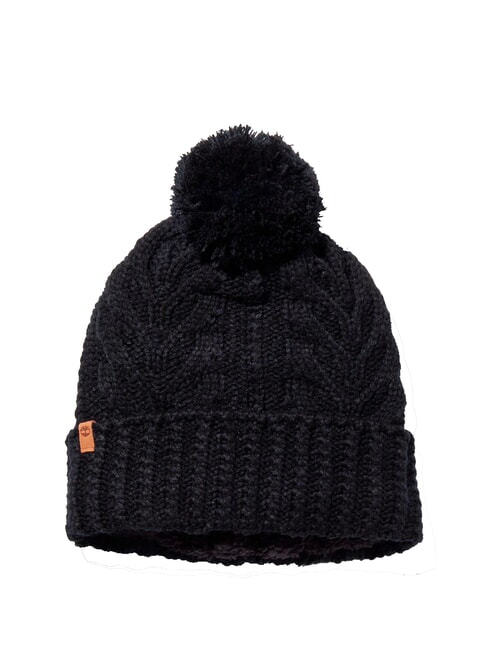 TIMBERLAND CABLE PREMIUM  Czapka z pomponem CZARNY - Włosy