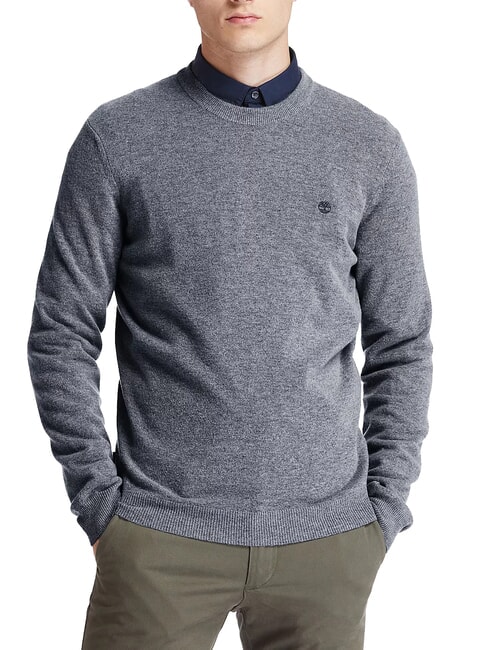 TIMBERLAND MERINO Sweter z okrągłym dekoltem z mieszanki wełny ciemny/szary/wrzosowy - Koszulki męskie