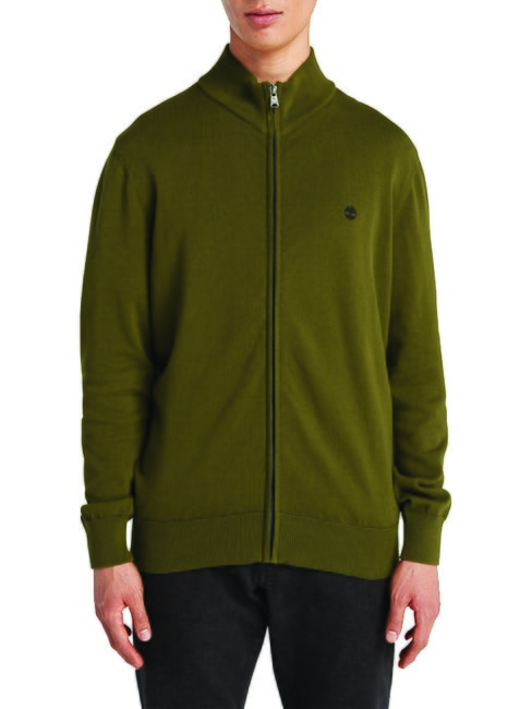TIMBERLAND WILLIAMS RIVER Sweter zapinany na suwak ciemnooliwkowy - Koszulki męskie