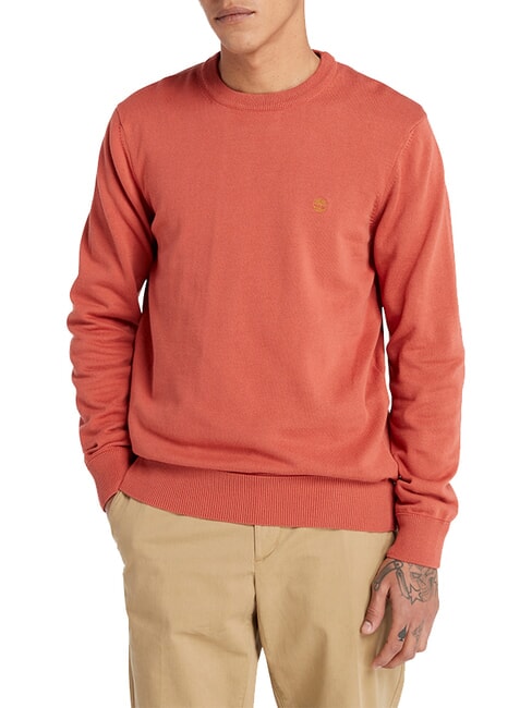 TIMBERLAND WILLIAMS RIVER Sweter z okrągłym dekoltem olej chili - Bluzy męskie