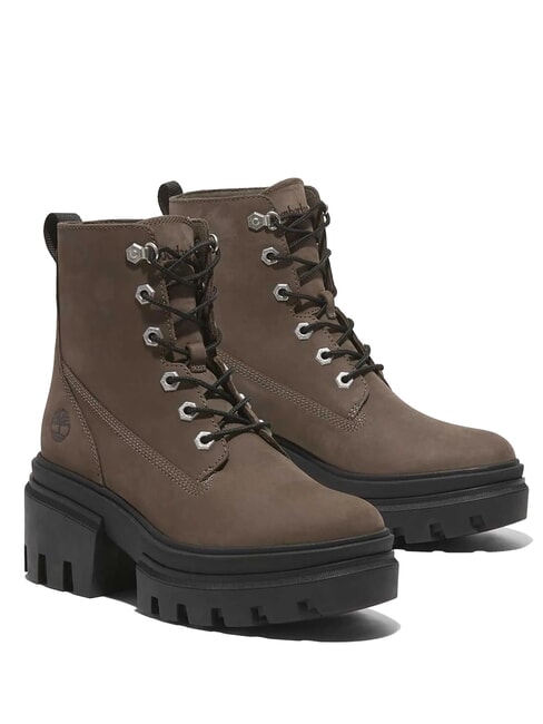 TIMBERLAND EVERLEIGH MID  Wysokie skórzane botki za kostkę średni brązowy nubuk - Buty damskie