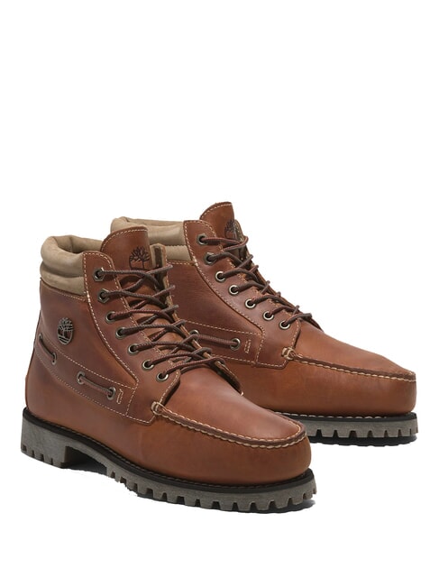 TIMBERLAND AUTHENTIC MID Skórzane botki średni pomarańczowy pełny ziarno - Buty męskie