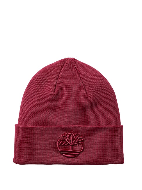 TIMBERLAND TONAL 3D Czapka z mankietem porto z brunatnym winem - Włosy