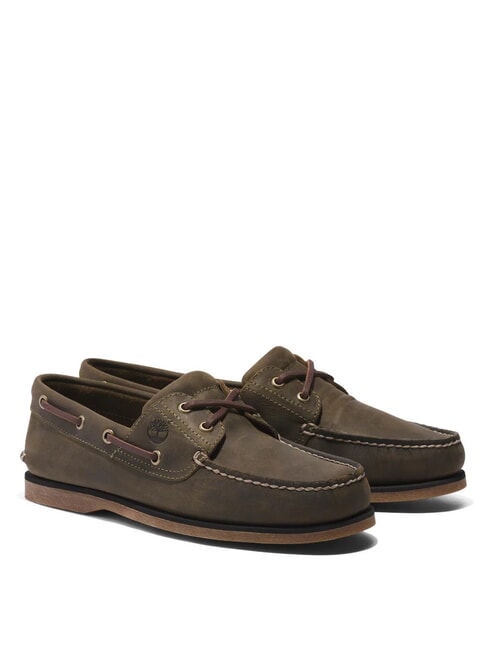TIMBERLAND CLASSIC BOAT  Buty ze skóry zamszowej oliwka - Buty męskie