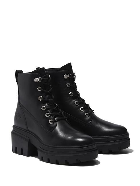 TIMBERLAND EVERLEIGH 6 INCH Wysokie skórzane botki za kostkę CZARNY ODRZUT - Buty damskie