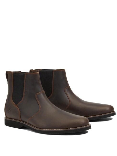 TIMBERLAND WOODHULL MID  Skórzane botki Ciemny brąz - Buty męskie