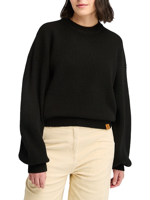 TIMBERLAND WOOL BLEND  Sweter z okrągłym dekoltem CZARNY - Koszulki damskie