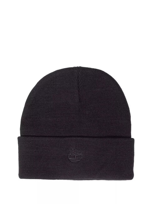 TIMBERLAND EMBROIDERED LOGO  Czapka z mankietem CZARNY - Włosy