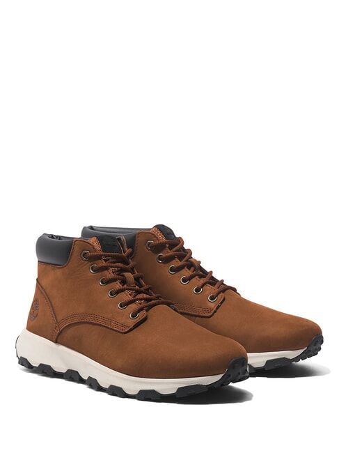 TIMBERLAND WINSOR PARK MID  Skórzane trampki koniak - Buty męskie