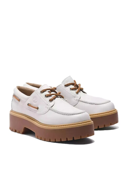 TIMBERLAND STONE STREET  Buty żeglarskie z wysoką podeszwą białe pełne ziarno - Buty damskie