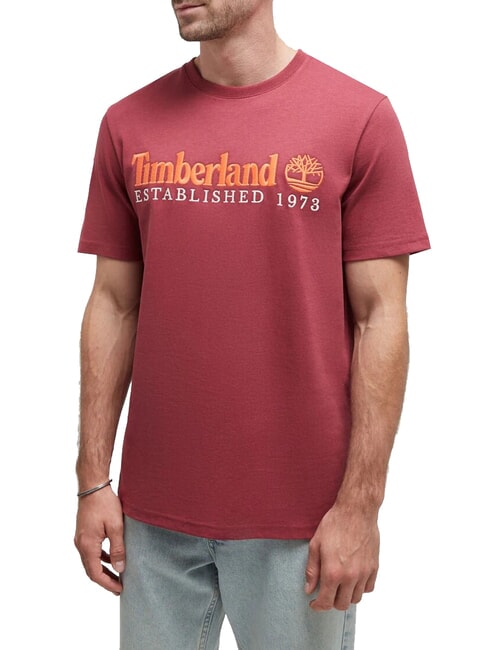 TIMBERLAND ESTABILISHED 1973 Koszulka bawełniana kordowański - Koszulki męskie
