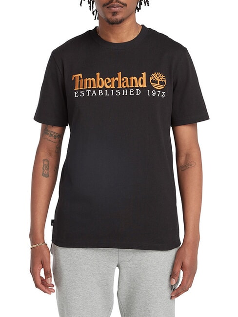 TIMBERLAND ESTABILISHED 1973 Koszulka bawełniana CZARNY - Koszulki męskie