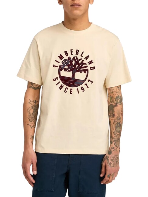 TIMBERLAND HOLIDAY FRONT GRAPHIC Koszulka bawełniana angora - Koszulki męskie
