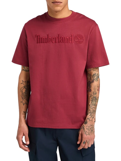 TIMBERLAND EMBROIDERY TONAL Koszulka bawełniana kordowański - Koszulki męskie