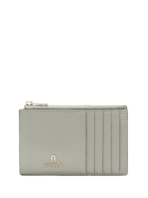 FURLA CAMELIA Płaski portfel skórzany popiół - Portfele damskie