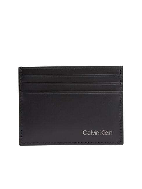 CALVIN KLEIN SMOOTH PU Płaski uchwyt na karty 6cc na czarno - Portfele męskie