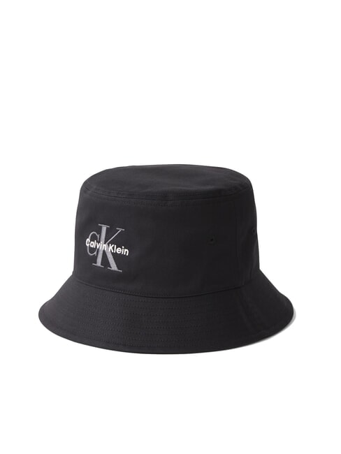 CALVIN KLEIN CKJ MONO LOGO Kapelusz typu bucket z bawełny na czarno - Włosy