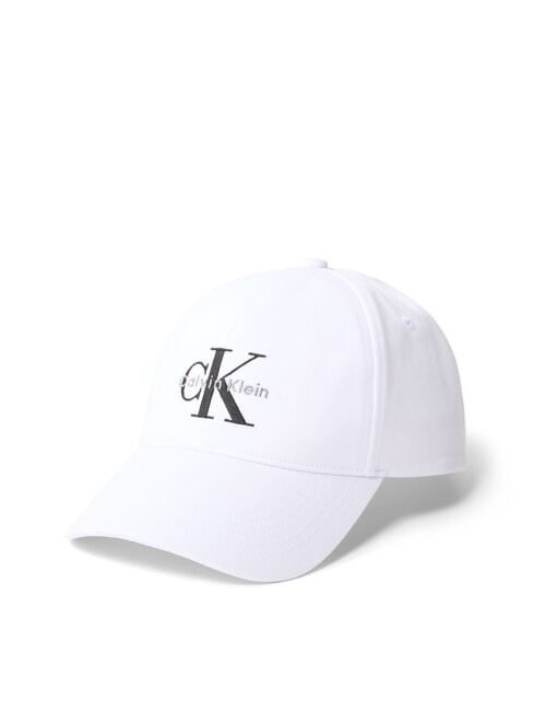 CALVIN KLEIN CKJ MONO LOGO Czapka baseballowa bawełniana ck biały - Włosy