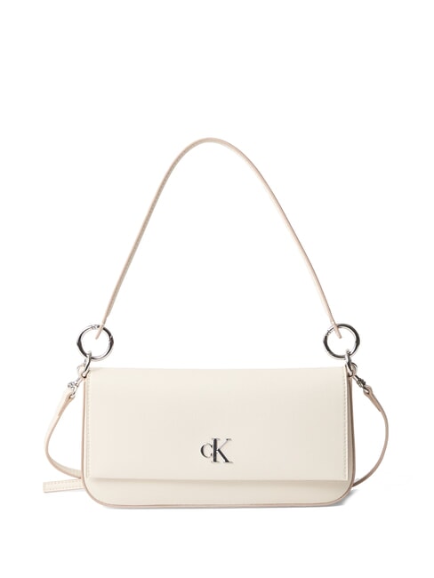 CALVIN KLEIN MINIMAL MONOGRAM Torba na ramię z paskiem na ramię kreda - Torby damskie