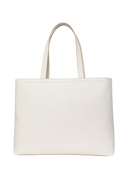 CALVIN KLEIN SCULPTED Slim Torba na ramię lilia biała - Torby damskie