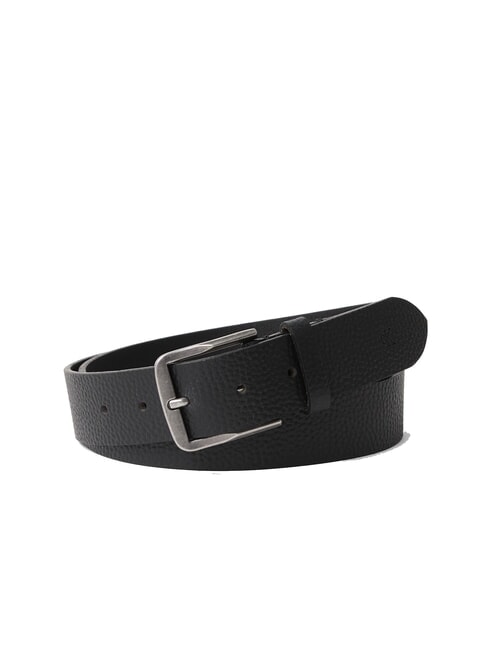 CALVIN KLEIN CKJ CLASSIC Skrócony pasek skórzany czarny/srebrny antyczny - Paski