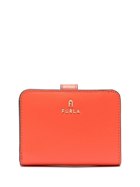 FURLA CAMELIA COMPACT Mały skórzany portfel papryka+azalia int. - Portfele damskie
