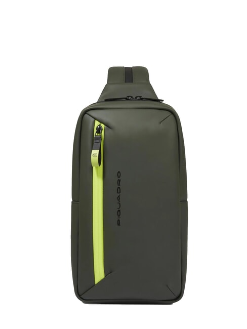 PIQUADRO CORNER SPECIALE GOMMATO  Plecak na jedno ramię ZIELONY - Plecaki na laptopa do pracy