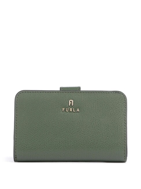 FURLA CAMELIA Portfel skórzany oliwka+jasna szałwia int. - Portfele damskie