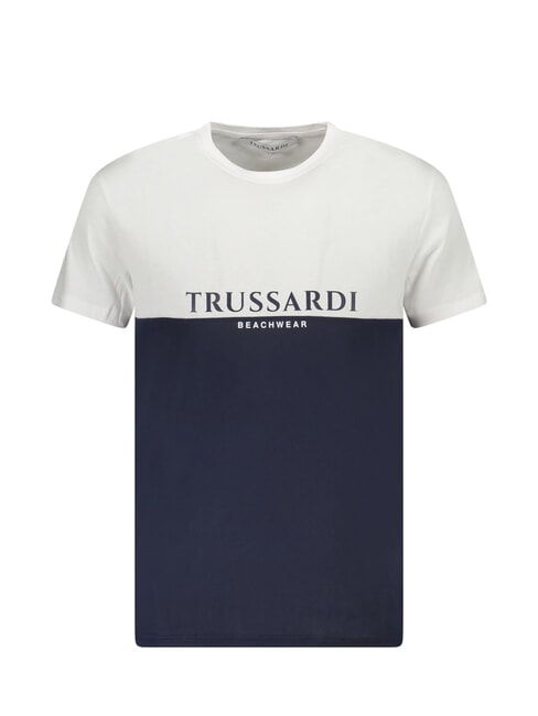 TRUSSARDI BICOLOR Koszulka z krótkim rękawem granatowy/biały - Koszulki męskie