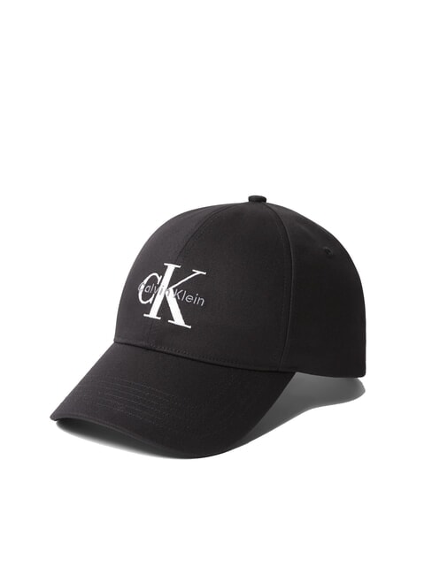 CALVIN KLEIN CKJ MONO LOGO Czapka baseballowa bawełniana na czarno - Włosy
