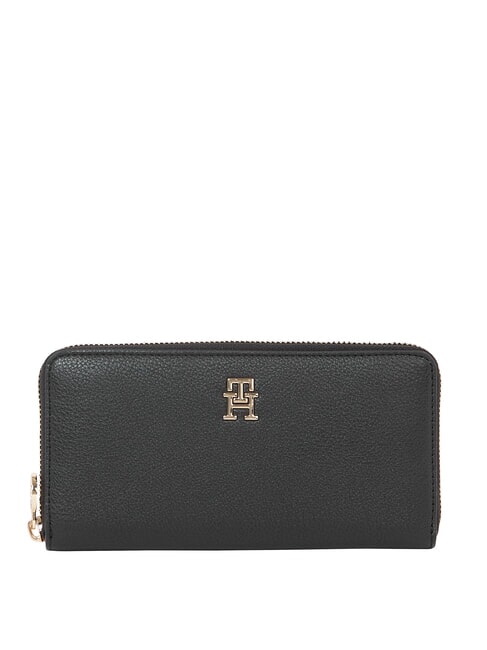TOMMY HILFIGER TH DISTINCT Portfel zapinany na suwak czarny - Portfele damskie