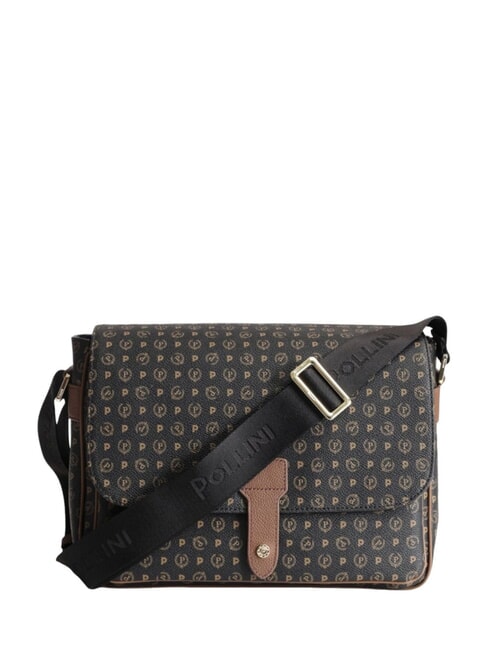 POLLINI HERITAGE Torba kurierska czarno-brązowy - Torby damskie