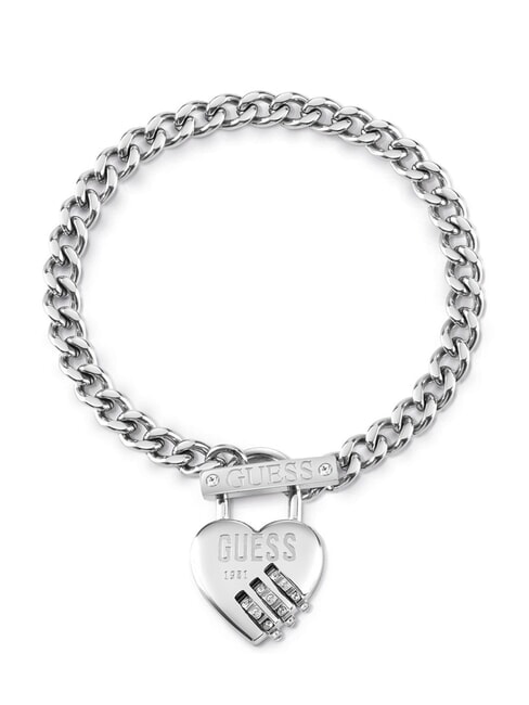 GUESS LOCK ME UP  Bransoletka SREBRNY - Bransoletki damskie