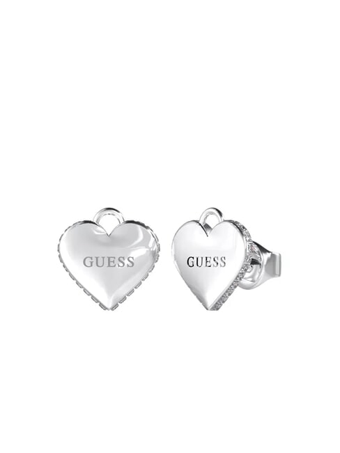 GUESS FALLING IN LOVE Kolczyki z zamkiem w kształcie serca SREBRNY - Kolczyki