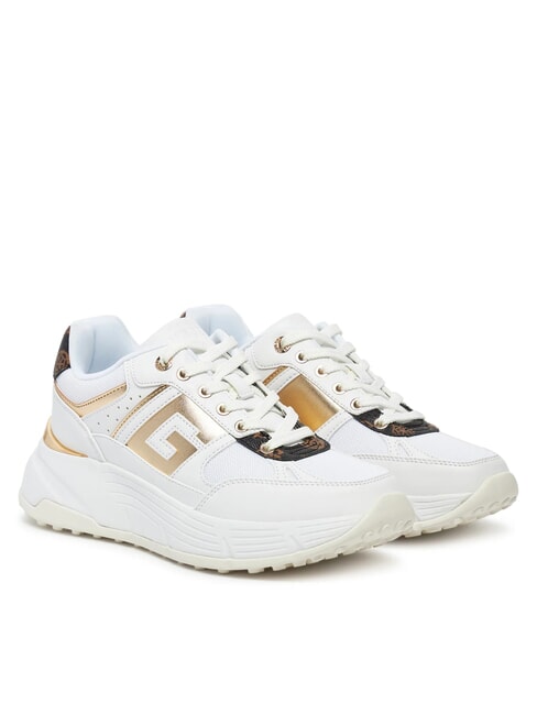 GUESS FONZI Trampki do biegania Biały/Brązowy - Buty damskie