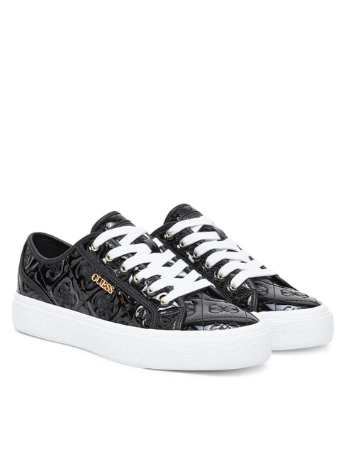 GUESS JLOVE Błyszczące trampki CZARNY - Buty damskie