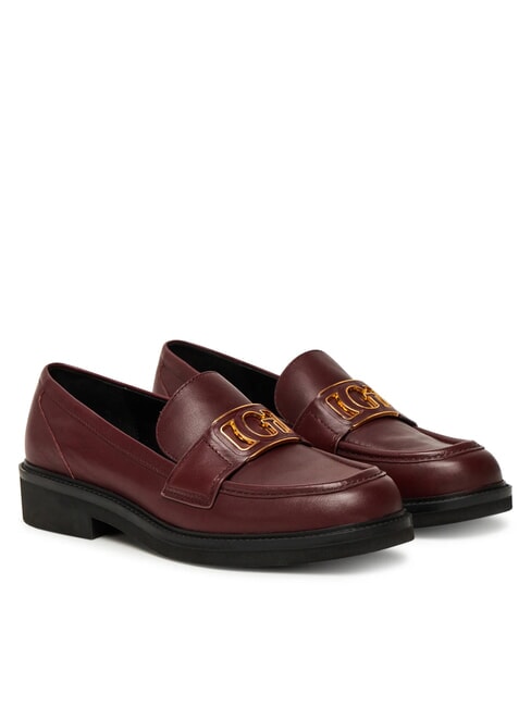 GUESS SHUTTLE3 Mokasyn skórzany CZERWONY - Buty damskie